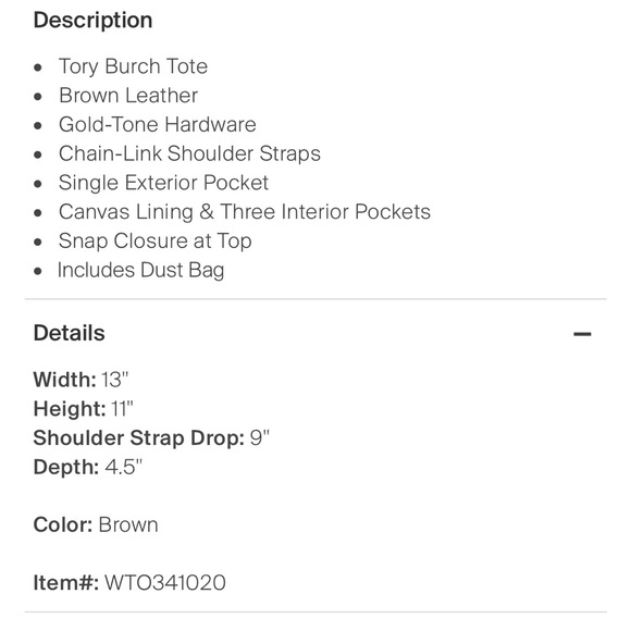 Like new Tory Burch leather handbag. Authentic from The Real Real. - Picture 7 of 7